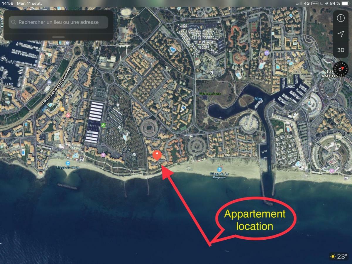 Residence Le Neptuna T2 Direct Plage Wifi Clim Agde Kültér fotó